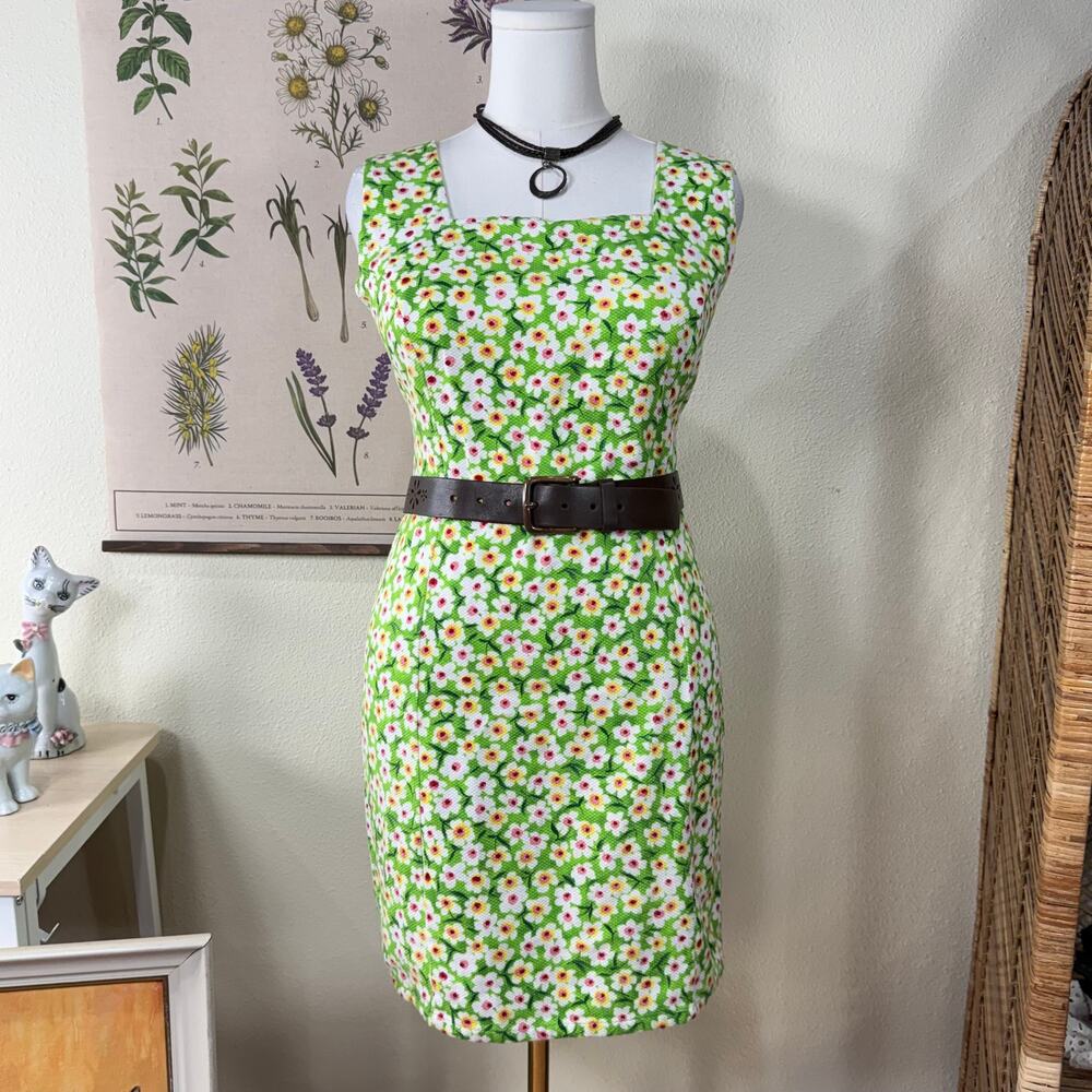 Vintage 90s Y2k Floral Mini Dress Retro Mod Cottage Whimsy Twee 70s Style 2X 20